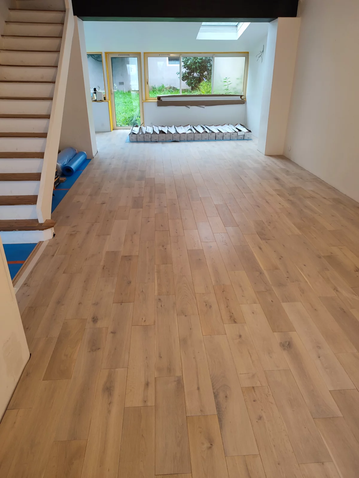 Pose d'un plancher en chêne massif